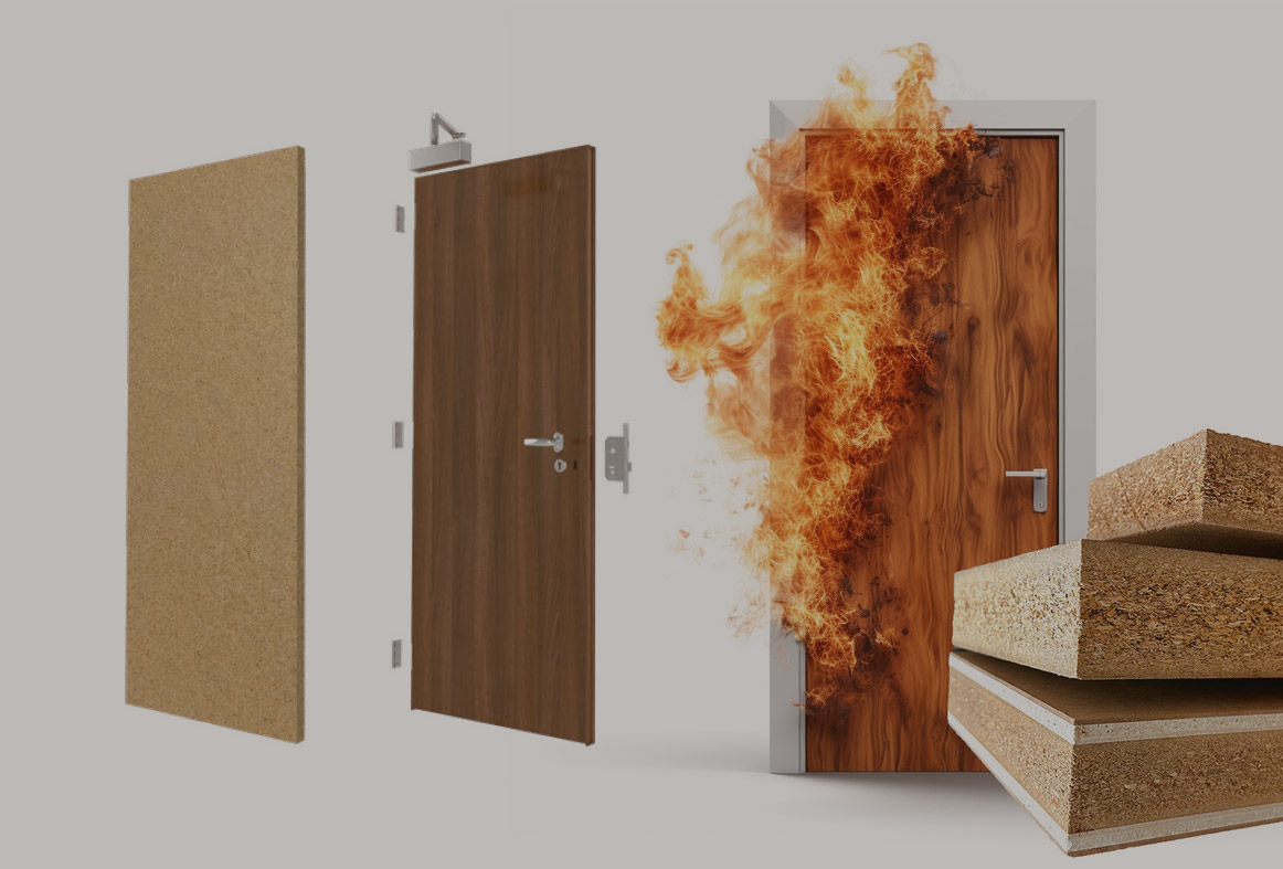Fire rated particle boards